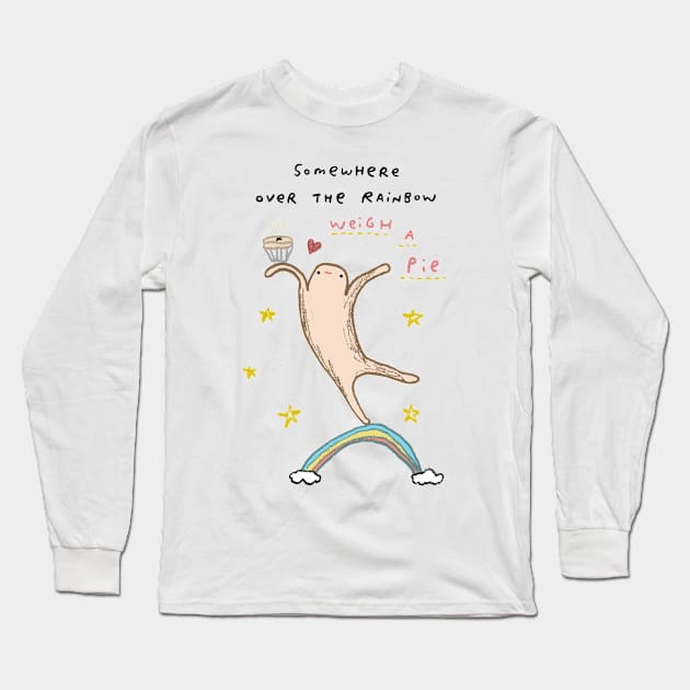 Honest Blob - Weigh a Pie Long Sleeve T-Shirt by Sophie Corrigan